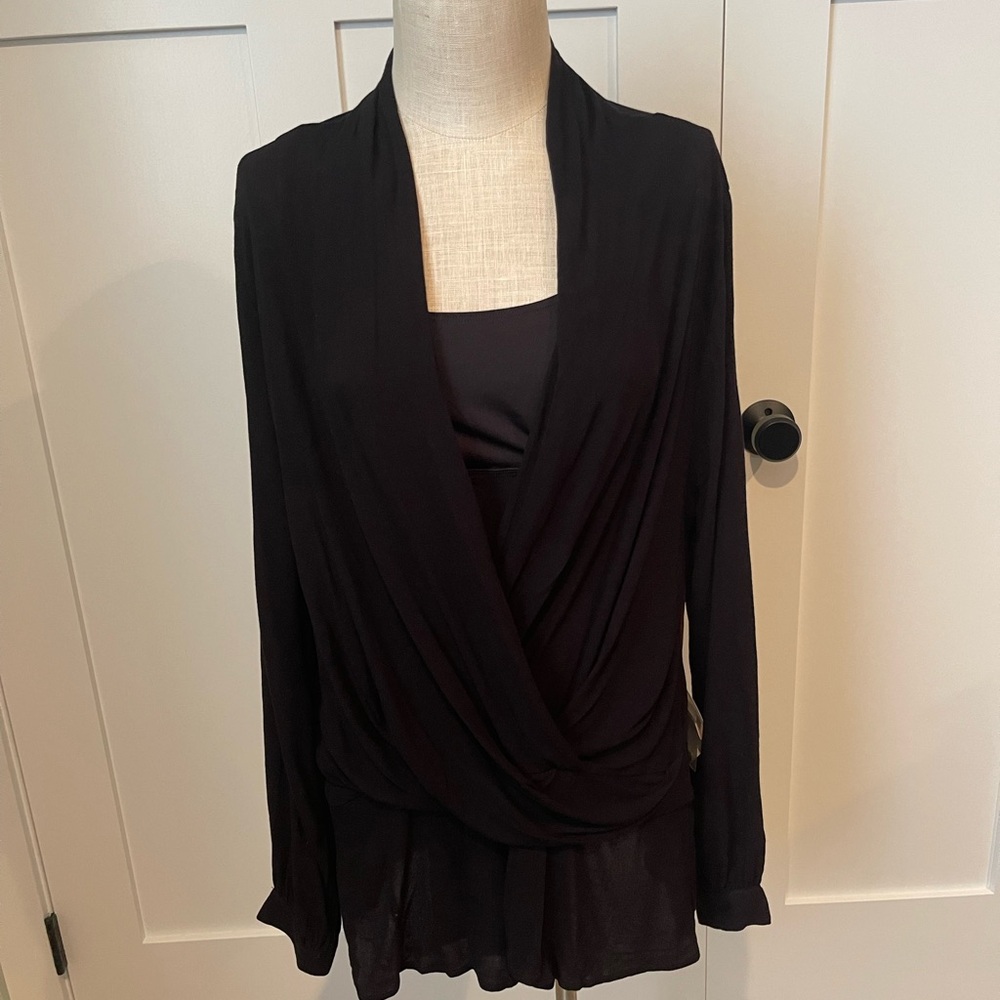 Miraclebody by Miracle suit Elegant Black Drape Front Top XL